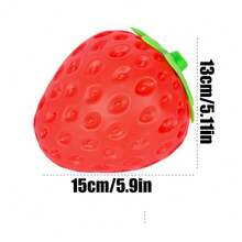 1pc Cute Large Strawberry Squishy, Slow Rebound Stress Relief Toy, Cheese Squishy, Dumpling Squishy, Fidget Toy - Multicolor - View 6