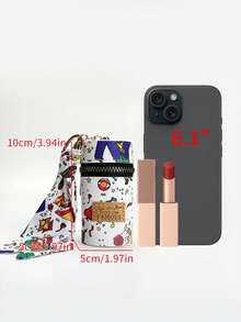 Tempat Lipstik Bergaya dengan Motif Sirkus, Gantungan Kunci, dan Hiasan Syal, Kantong Lip Gloss Mini untuk Dompet, Tas Lipstik, Aksesoris Perjalanan, Perlengkapan Perjalanan - MultiWarna - View 9