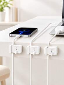 1/6pcs Toggle Switch Cable Organizer, Desktop Hook, Car Data Cable Storage Clip, Phone Charging Cable Clip, Plug Holder, Multi-Function Cable Manager, Suitable For Desktop, Car, Home And Office - Multicolor - View 3