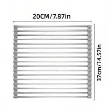 1pc Stainless Steel Expandable Drain Rack, Can Be Placed Over Sink, Black And Gray, With Adjustable Arms, A Fully Functional Kitchen Sink Storage Rack, Suitable For Vegetables And Fruits Kitchen Utensils Set, Can Be Used In Kitchen And Bathroom, A Great Gift For New Year And Christmas - Multicolor - View 12