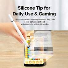 2-In-1 Dual-Tip Touch Stylus Pen For Phone And Tablet, Universal Drawing, Note-Taking, Handwriting, Disc Capacitive Pen With 20pcs Extra Large Disposable Cleaning Cloths - Black - View 3