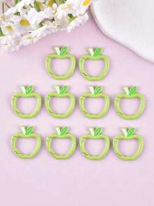 16pcs Cute Apple Colorful Alloy Spring Carabiner Clips, Key Ring Clasp, Keychain Jewelry Connector, Wallet Bag Pendant Decoration Buckle - Multicolor - View 11