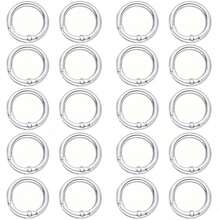 10/20/30 piezas Anillos de hebilla de resorte plano, anillos de metal para llaves, anillos de hebilla redondos, adecuados para llaveros, bolsas, carteras - Reemplazo de ganchos para llaveros, anillos para llaves DIY hechos a mano - 20 mm - Ver 16