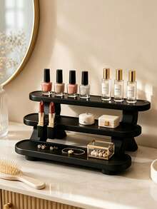 3-Tier Countertop Display Stand,Countertop Organizer, Small Plastic Tiered Organizer Rack For Bathroom Vanity, Makeup, Perfume, Nail Polish, Skincare Samples, Desk Stationery, Mini Figures And Collectibles,Birthday Gift,Christmas Gift - Multicolor - View 2
