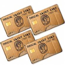 4pcs Fun Cardboard Doodle Credit Card Stickers, Creative Personalized Bank Card Decorative Film Removable No Residue - View 3
