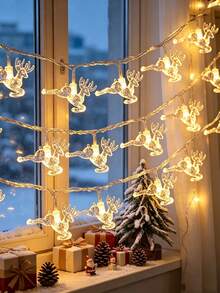 Christmas LED Reindeer String Lights, Suitable For Christmas Tree, New Year, Curtain, Indoor, Party, Bedroom Decoration, Battery Box Powered (Batteries Not Included), New Year Gift, Christmas Decoration Atmosphere Light - S1 Reindeer String Lights - View 10