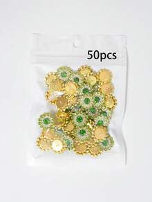 50/100/200顆/組 13.8mm 水鑽珠，時尚多色水鑽裝飾珠，適用於手工藝製作，多色向日葵、雙色水鑽向日葵、手工縫製向日葵，DIY手工水鑽花朵 - 13.8mm太陽花 - 查看 32