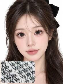 126Pcs Natural Criss-Cross Lash Clusters, Manga Style Individual False Eyelashes With Ultra-Thin Black Band, Defined Cluster Lashes For Daily Wear, Dating & Party Makeup - View 8