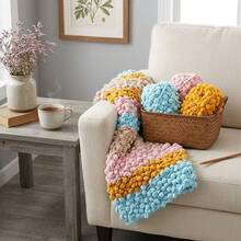 Super Soft Yarn Balls, Suitable For Making Warm Handmade Blankets, Cushions, Carpets, Coats, Vests, Crafts, Storage Baskets, Hats And Scarves. 100% Polyester Material, 4 Pieces Per Bag, Weight - Multicolor - View 3