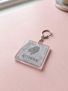 1Pc/12Pcs Greek Mythology Twelve Main Gods Theme Square Acrylic Keychains, Including Zeus, Hera, Ares, Athena, Apollo, Artemis, Hephaestus, Aphrodite, And Dionysus Mythological Symbol Design, Fashion Bag Pendant, Suitable For Mythology Fans Gift, Classic Collection, All Season Use - Multicolor - View 11