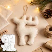 8pcs Christmas Ornaments Set Sewing Template, DIY Mini Christmas Ornaments Quilting Template, Sewing Pattern Templates Including Christmas Tree, Star, Heart, Elk, Durable PET Template, Perfect For Gift-Giving Or Decorating Holiday Christmas Trees - Festival Style - View 9