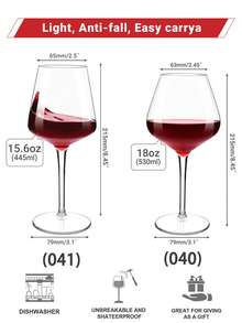 2/4/6PCS Floating Plastic Wine Glass Unbreakable Transparent Wine Glasses Tritan Plastic Dishwasher Glassware Suitable For Camping Parties - Transparent - View 4