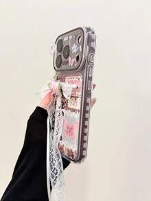 Ins Autumn/Winter Rose Embroidery Butterfly Protective Case Compatible With Iphone 18 Pro Max/17 Pro/16/15, Personalized Women's Anti-Drop Girly Phone Cover - Multicolor - View 5