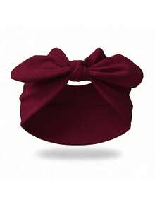 1pc Wide Rabbit Ear Headband For Women, Cute Sweet Girl Solid Color Hairband, Back To School Season Simple Elastic Knotted Bow Hair Accessory - Multicolor - View 18
