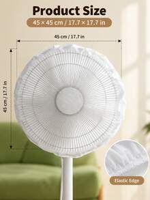 Minimalist White PEVA Fan Dust Cover, Elastic Fan Protective Mesh, 450-600mm Universal Size, Suitable For Living Room Bedroom Office Electric Standing Floor Fan Head, 360 Degree All-Around Protection, Waterproof Washable Reusable Storage Protection Bag - Multiple Styles and Colors - View 3