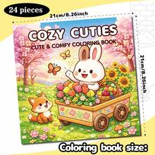 24 Sheets Cartoon Coloring Book – Fun & Relaxing Drawing, Doodling & Color Fill Book For Leisure & Entertainment - Multicolor - View 4