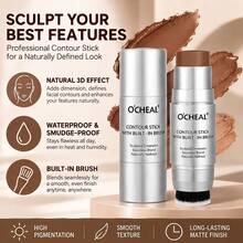 Contour Stick, High Pigmentation, Smooth Texture And Easy To Apply, Facial Contouring Stick, Creates A Natural 3D Contoured Look, Waterproof Andproof, Smudge-Proof, Matte Finish, Suitable For All Skin Types. - Multicolor - View 2