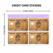 4pcs Fun Cardboard Doodle Credit Card Stickers, Creative Personalized Bank Card Decorative Film Removable No Residue - View 2