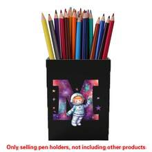 Acrylic Makeup Brush Storage Case Pen Holder Desktop Office Pen Box Study Stationery Organizer Box Dressing Table Storage Brush Holder Suitable For Home School Office Holiday Gift Initial Name 26 Letters Pattern - Black - View 28