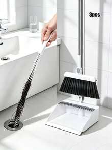 Foldable Broom & Dustpan Set (2 Pieces), Multi-Functional Cleaning Tool; Suitable For Living Room, Bedroom, Bathroom And Carpet & Hardwood Floors; Made Of Durable Plastic Material, Bristles Do Not Fall Out; Perfect For Home, Office, School And Dorm Use; Ideal Christmas Gift And Cleaning Helper. - Broom and Dustpan - View 17