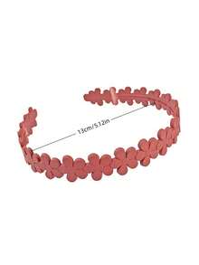 Matte Frosted Floral Thin Headband With Anti-Slip Teeth Inside, Women's Daily Hair Accessory For Managing Loose Strands - Multicolor - View 4