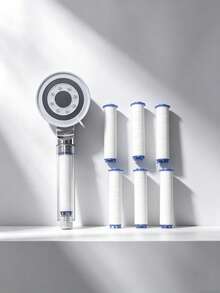 5-Mode Filtered Shower Head With 5 Extra Replacement Filters, Bathroom Shower Head For Home Bathroom Shower, Pressurized Spray Nozzle With Filtration, Lightweight And Portable Shower Head, Suitable For RV, Camping Outdoor Bathing Equipment, Bathroom Accessories. Hose Not Included - Multiple Styles - View 11