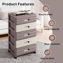 EZIFY 4/5/6-Tier Drawer Storage Cabinet, Modern Minimalist Design, Space-Saving Multi-Drawer Organizer, Portable Unit For Keys/Masks/Small Items, For Entryway/Hallway/Bedroom. - 6-tier White/Grey - View 8