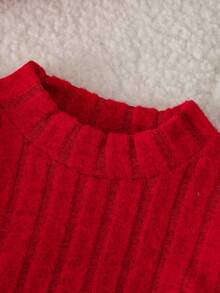 Baby Girl 2 Pieces Set Cute Strawberry Long Pants Outfit, Flannel Long Pants And Pullover Top, Autumn/Winter - Red - View 3