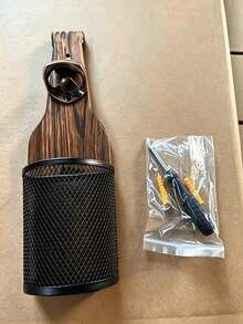 1pc Bottle Opener, Rustic Wooden Wall Mounted Bar Tool With Cap Catcher ...