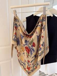 Women's Vintage Printed Triangle Scarf, Multifunctional Square Scarf: Can Be Used As Belt, Headscarf, Neck Scarf, Hair Accessory, Elegant And Versatile - Multicolor - View 2