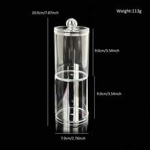 1pc Single/Double Layer Cylindrical/Square Storage Can, Desktop Organizer For Beauty And Nail Tools, Cotton Swabs, Cotton Pads, Jewelry And Small Accessories, Cosmetic Storage Tool, Back To School Essential - Clear - View 11