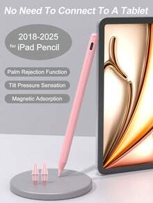 相容 iPad 10.2" 第10代/10.9" 2022、Air 4/5/6/M4、A16 第11代 2025、Air 11" & 13" (M3/M2)、Pro 11"/12.9" 的觸控筆，防掌心誤觸、傾斜感應、90mAh 電池、電容式觸控筆，相容 iOS 平板電腦，粉紅色 - 粉色 - 查看 3