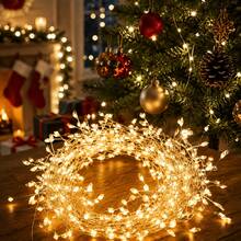 1pc USB Firecracker String Lights, LED Fairy Lights With Bright Silver Metal Wire, 8 Modes Fireworks Lights, Suitable For Valentine's Day, Easter, Christmas Wreath, Party And Wedding Decoration - Multicolor - View 2