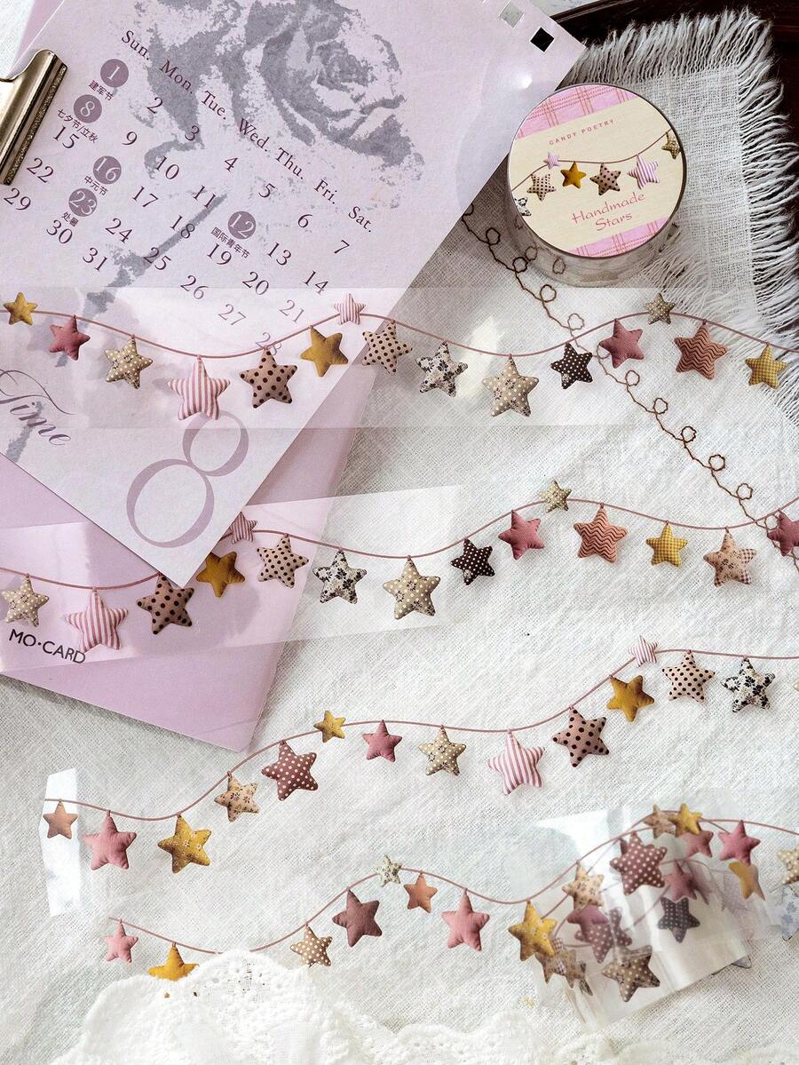 1 Roll 2m PET Vintage Cute Star Pattern Decorative Washi Tape For Scrapbooking And Collage - JD640 - View 1