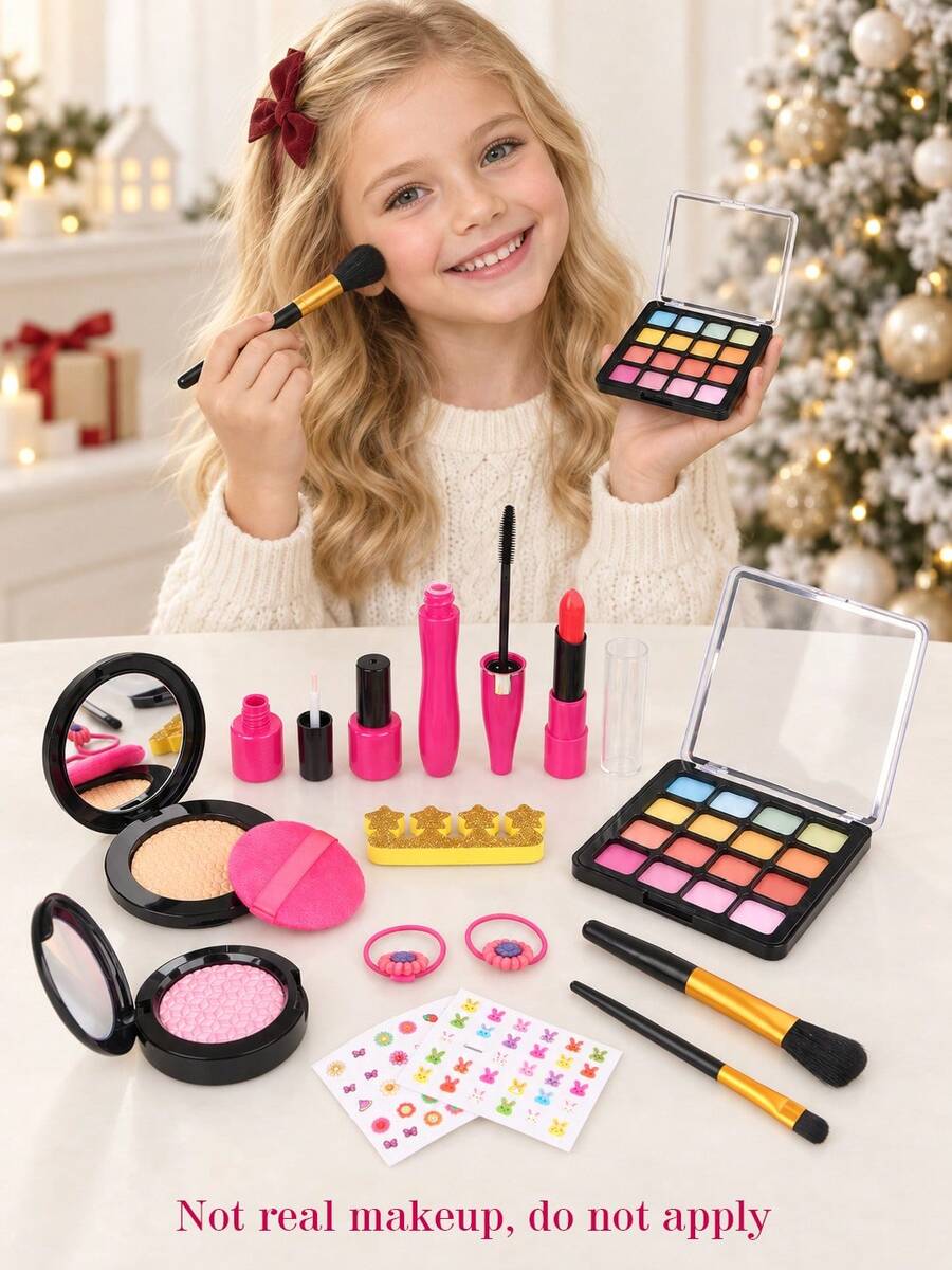 Mainan Anak Perempuan Usia 3 hingga 6 Tahun, Set Riasan Simulasi Peran Bermain, Tas Putri, Mainan Riasan, Hadiah Liburan (Bukan Kosmetik Asli)