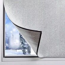 Kapas Isolasi Jendela Aluminium Foil Dua Lapis dengan Perekat Hisap, Tidak Perlu Pengeboran, Hangat, Tahan Air, Kedap Suara, dan Tahan Dingin. Mudah Dipotong dan Dipasang, Cocok untuk Jendela Rumah, Melindungi Privasi. - perak - View 1