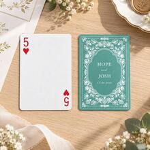 1pc Personalized Custom Name Date Wedding Poker Cards, Vintage Black Floral Back Playing Cards, Wedding Favor Gift For Couples, Party Game Home Decor - Multicolor - View 36