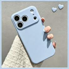 Liquid Silicone Camera Protection Soft Rubber Phone Case With Microfiber Lining, Shockproof Protective Phone Cover Compatible With Iphone 18 Pro 18 Pro Max, Compatible With IPhone 17 Pro Max 16 Pro Max 15 13 14 Plus 11 12 Mini XS Max 7 8 Plus SE 2020 SE 2022 6 Plus 6S, Back To School Gift For Friends - Sky Blue - View 1