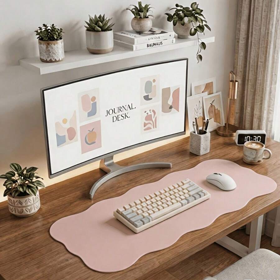 1 miếng lót chuột máy tính New Wave sáng tạo bất đối xứng đa màu, kích thước 40cm x 80cm, cao cấp dễ vệ sinh, thảm bảo vệ bàn làm việc sang trọng cho chuột và bàn phím - Nhiều màu - Xem 1
