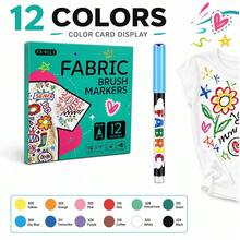 1pc Fabric Marker Pen, 12/24 Colors Waterproof Colorfast Graffiti Pen, Textile Painting Pen For DIY T-Shirt, Shoes, Handcraft Marker Brush, Back To School - Fabric Painting Brush - View 26