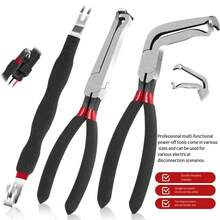 Red & Black 60° Bent Head Multi-Purpose Wire Cutter Pliers, Automotive Oil Pipe Separator, Wire Harness Cutter, Circuit Cutting & Power-Off Pliers - A - View 2