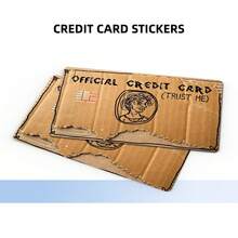 4pcs Fun Cardboard Doodle Credit Card Stickers, Creative Personalized Bank Card Decorative Film Removable No Residue - View 7