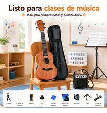 Ukelele 23 Eléctrico Con Amplificador, Kit Infantil Complet - Marrón - Ver 8