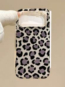 Ins Korean Style Niche Premium Chic Leopard Print Double Layer Phone Case Compatible With IPhone 18, 17 Pro Max, 18 Pro, 15, 14, 16, Full Coverage Shockproof Protective Cover For Women - Black - View 5