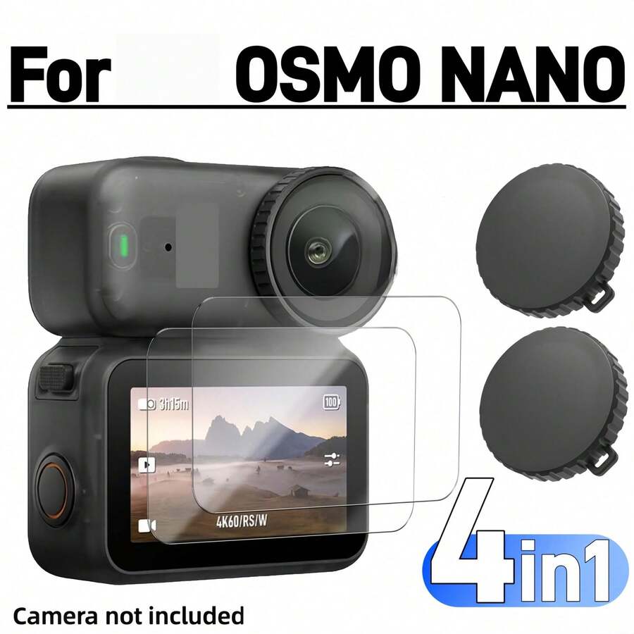 Screen Protector And Lens Protector, Compatible With DJI Nano Lens Protector, 2pcs+2pcs Set, 9H Hardness Tempered Glass, Compatible With DJI Nano Screen Protector And Lens Protector, Sensitive Touch, High Definition, Compatible With Smartphone Accessories. - View 1