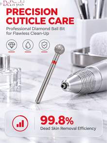 DeDryDS 1pc Russian Cone Diamond Nail Drill Bit, For Cuticle Removal, Electric Nail Drill Accessory - Multicolor - View 3
