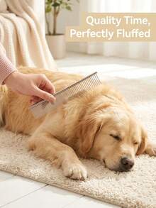 1pc Stainless Steel Pet Grooming Brush, Suitable For Long And Thick Fur, 16cm Length, Designed For Dogs And Cats, Easily Detangles And Gently Removes Shedding Hair, Also Can Be Used As A Flea Comb - Multicolor - View 7