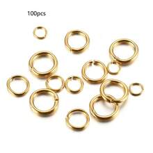 100pcs Stainless Steel DIY Connecting Rings, Round Jump Rings For DIY Jewelry Making, Bracelets, Anklets, Beaded Accessories, Pendant Necklaces, Bag Chain Connectors, Closed Jump Rings, Earrings And Pendant Open Rings, DIY Handmade Jewelry Accessories Making Materials - Closed Ring - View 8