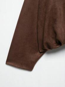 DEEKA Spring/Autumn New Women's Casual Versatile Suede-Like Texture Jacket - Brown - View 7