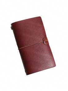 A6 PU Vintage Leather Notebook Diary, Retro Aesthetic Writing Journal With Elastic Closure And Replaceable Pages, Travel Diary, Daily Planner Notebook, Suitable For Notes, Meetings, Work And Study, Desktop Accessory, College Essential, Unisex Gift - Multicolor - View 11
